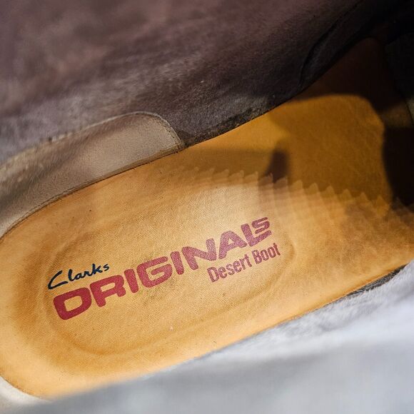 Men's Shoes Clarks DESERT BOOT 13M Lace Up Chukka Boots‎ 55527 WOLF GRAY SUEDE - Picture 6 of 9